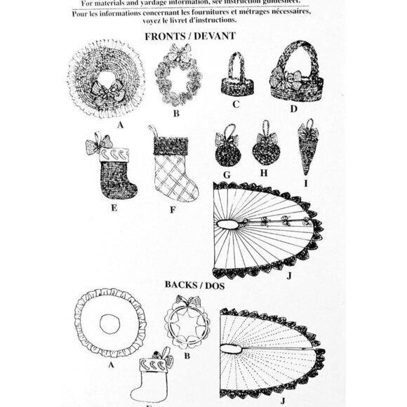 Simplicity Sewing Pattern 8770 Fabric Crochet Christmas Ornaments - Picture 2 of 2